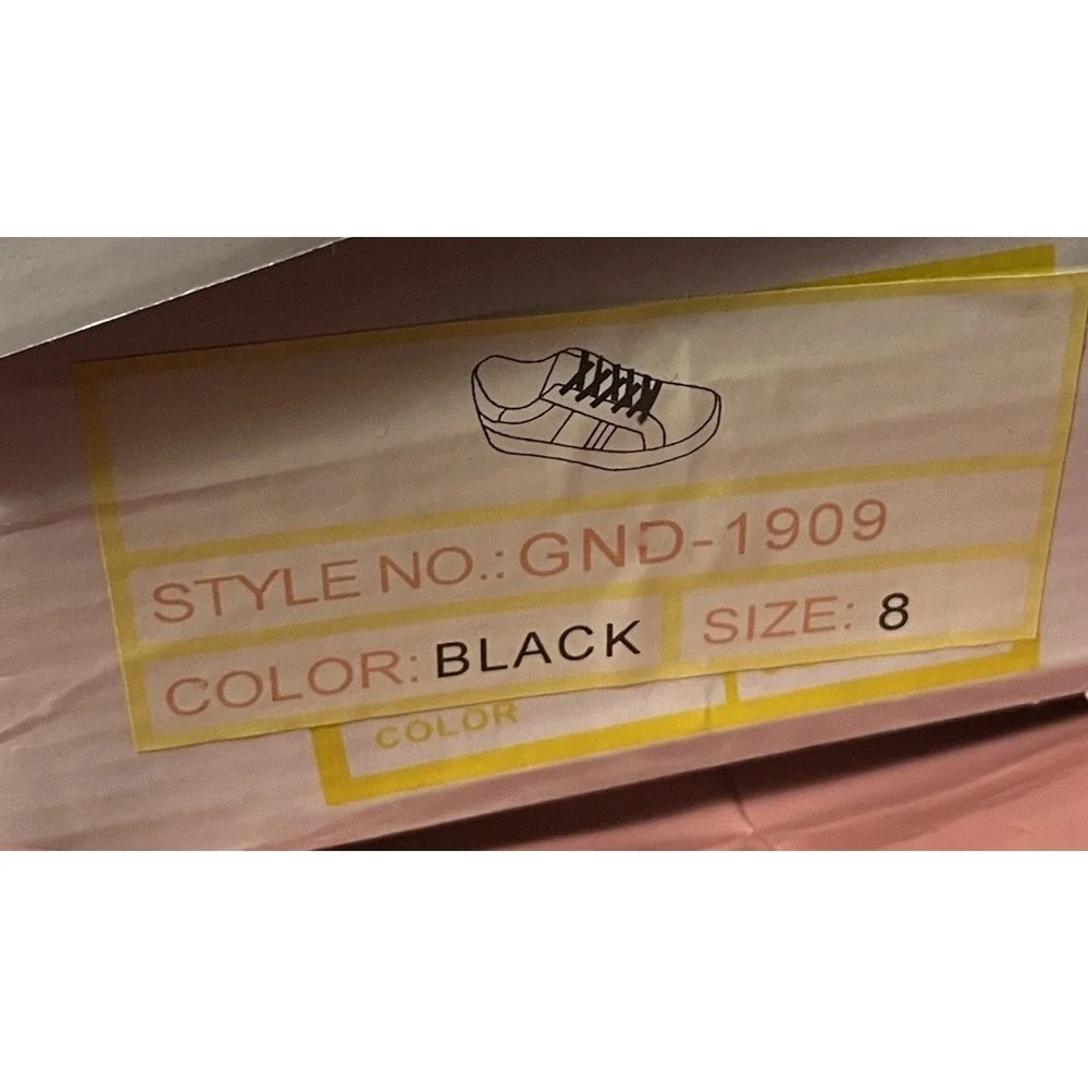 Women's Sz 8 Golden Road‎ casual black sneakers Tennis Shoes GND-1909